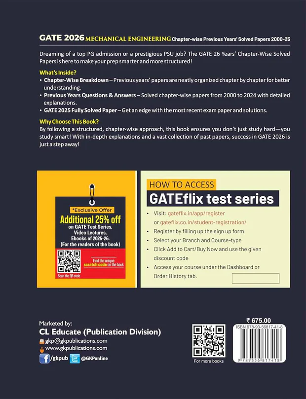 GATE 2026: Mechanical Engineering - Chapter-wise Previous Years Solved Papers (2000-2025) | Answers with Explanations | With GATEflix Test Series - Image 2
